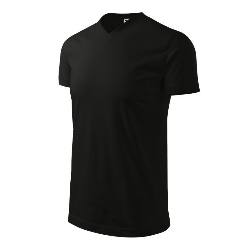 Mafini Ťažké tričko s výstrihom do VM MLI-11101 čierna 4XL