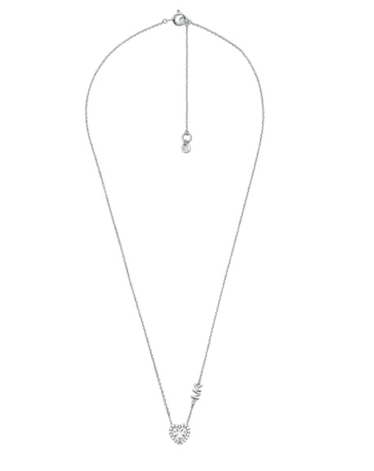 Michael Kors Nežný strieborný náhrdelník so zirkónmi Pavé Heart MKC1520AN040
