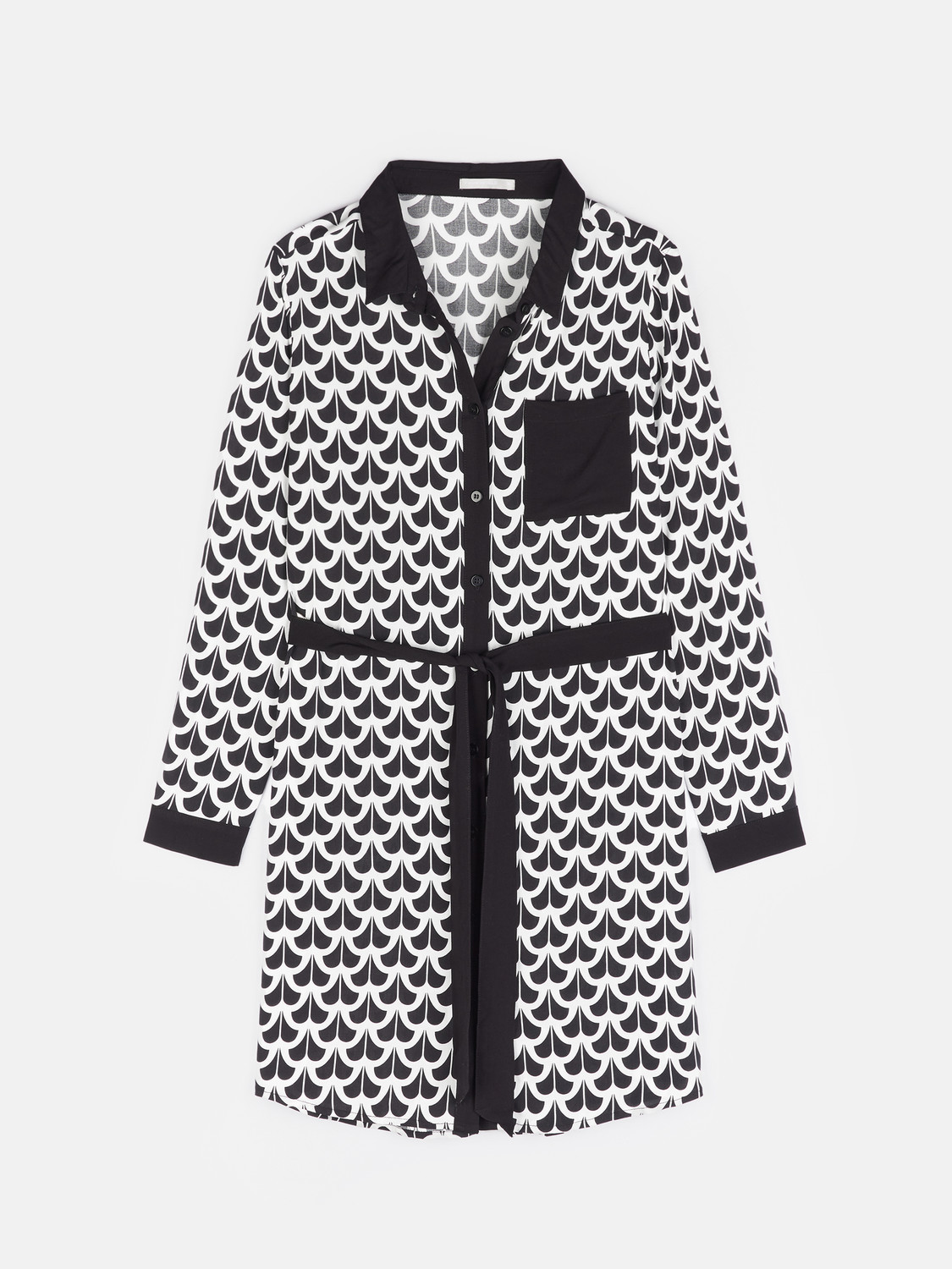 GATE Dámske viskózové košeľové šaty s kontrastnými detailami