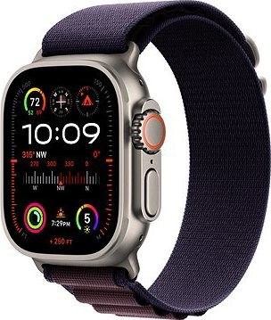 Apple Watch Ultra 2 49 mm titánové puzdro s indigo alpským ťahom – Small