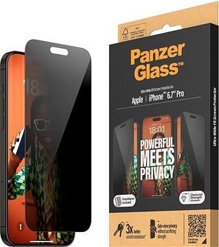 PanzerGlass Privacy Apple iPhone 15 Pro Max s inštalačným rámčekom