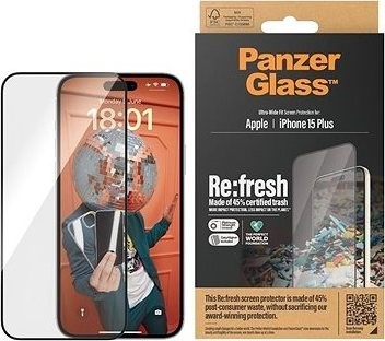 PanzerGlass Recycled Glass Apple iPhone 15 Plus s inštalačným rámikom