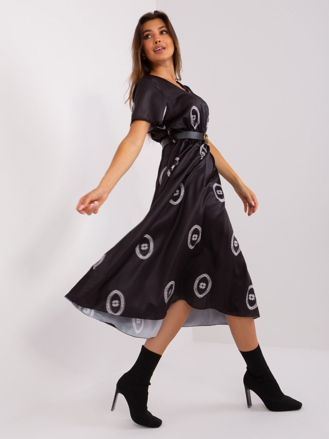 Black flowing cocktail dress