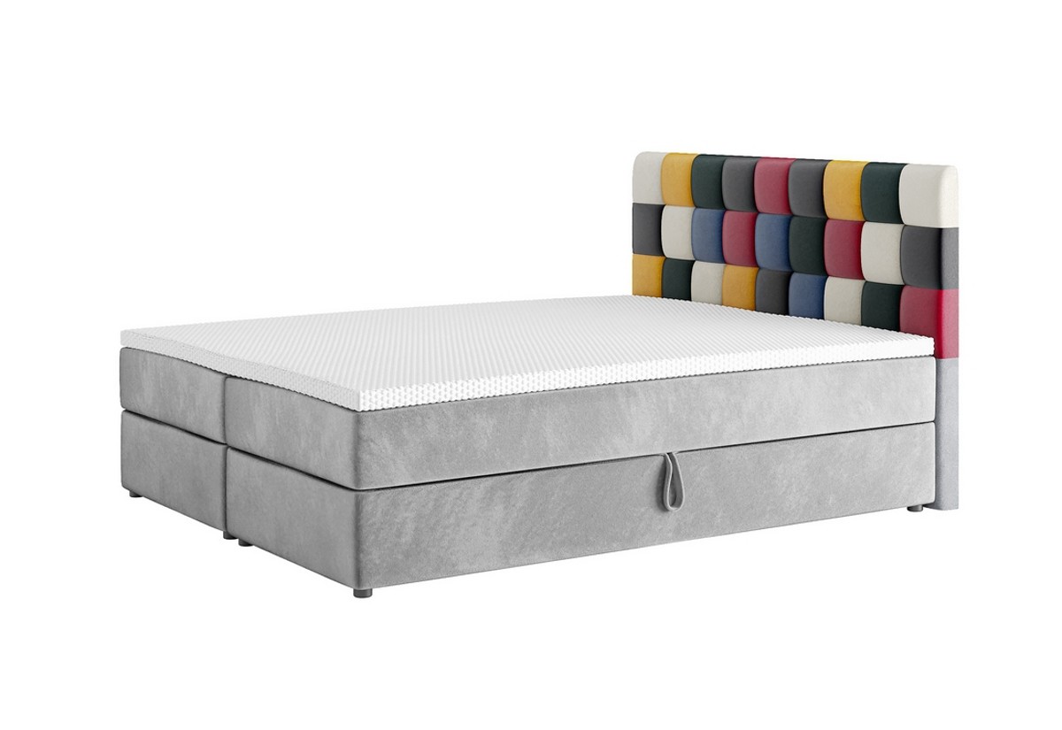 Expedo Čalúnená posteľ boxspring APPLE + topper, 160x200, itaka 14/červená