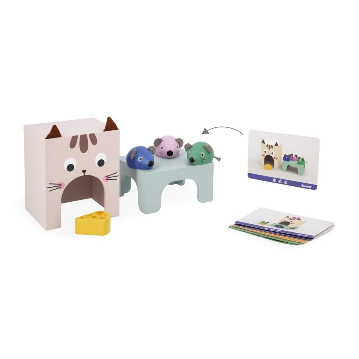 Janod Vzdelávacia orientačná hra pre deti Mačka a myš Didaktik Educational game