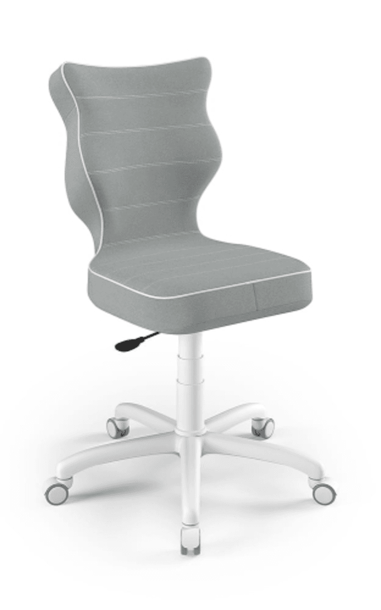 Ergonomická stolička k písaciemu stolu upravená na výšku 159-188 cm - šedá