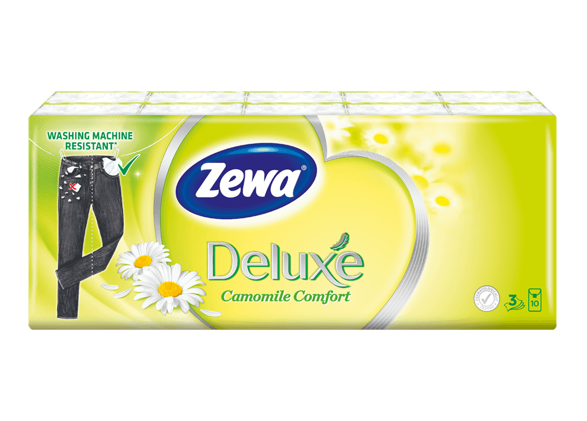 Zewa Deluxe Kamilka papierové hygienické vreckovky 10 x 10 ks