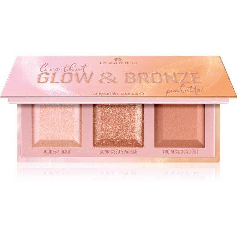 Essence love that GLOW & BRONZE kontúrovacia paletka na tvár 16 g