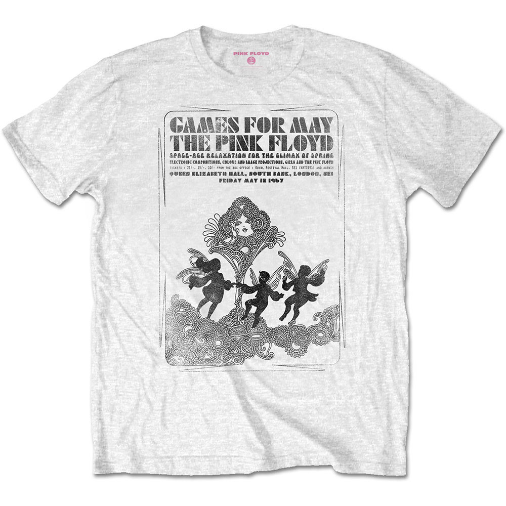 Pink Floyd tričko Games For May B&W Biela XL