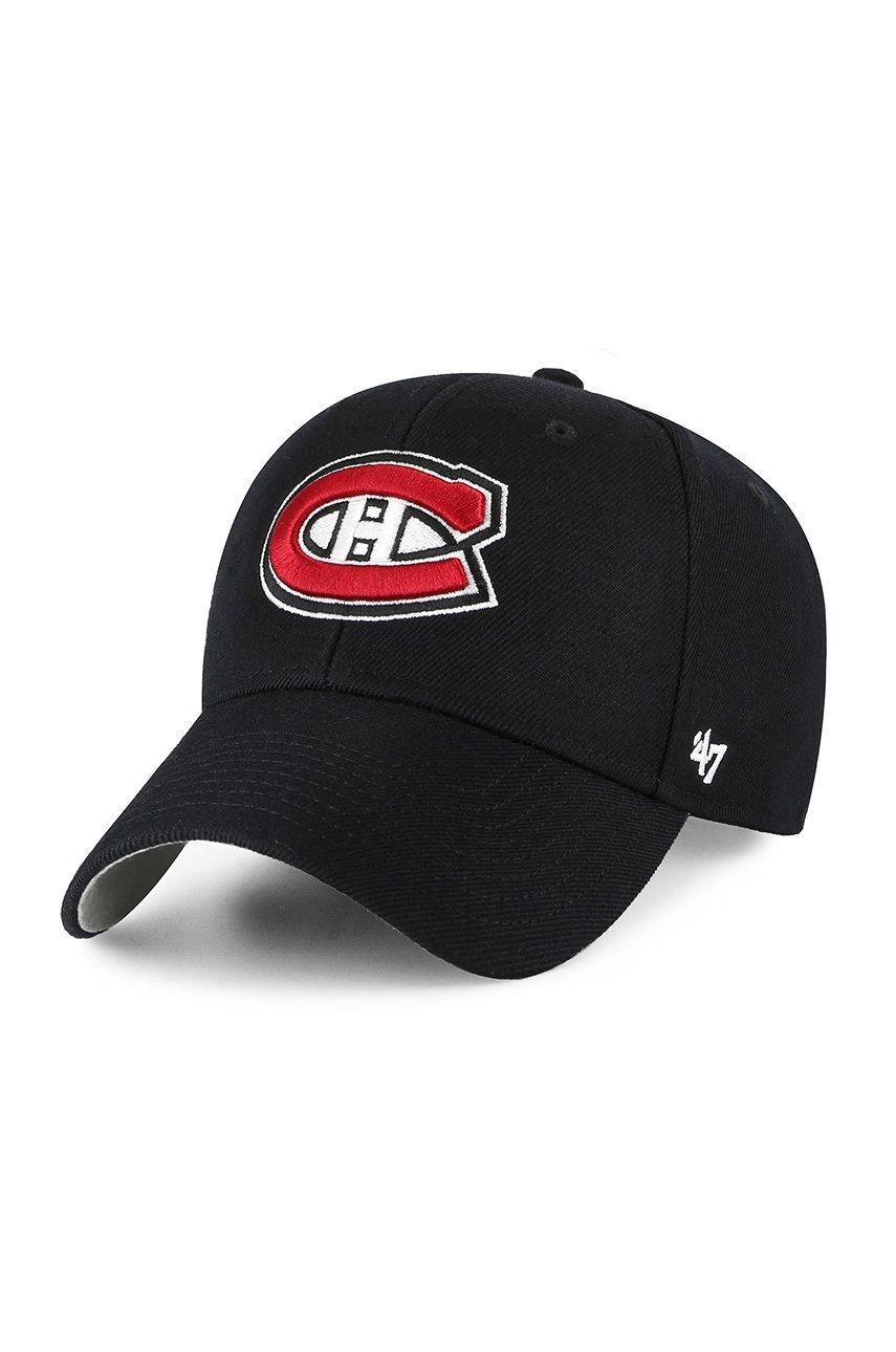 Čiapka 47brand Montreal Canadiens čierna farba, s nášivkou