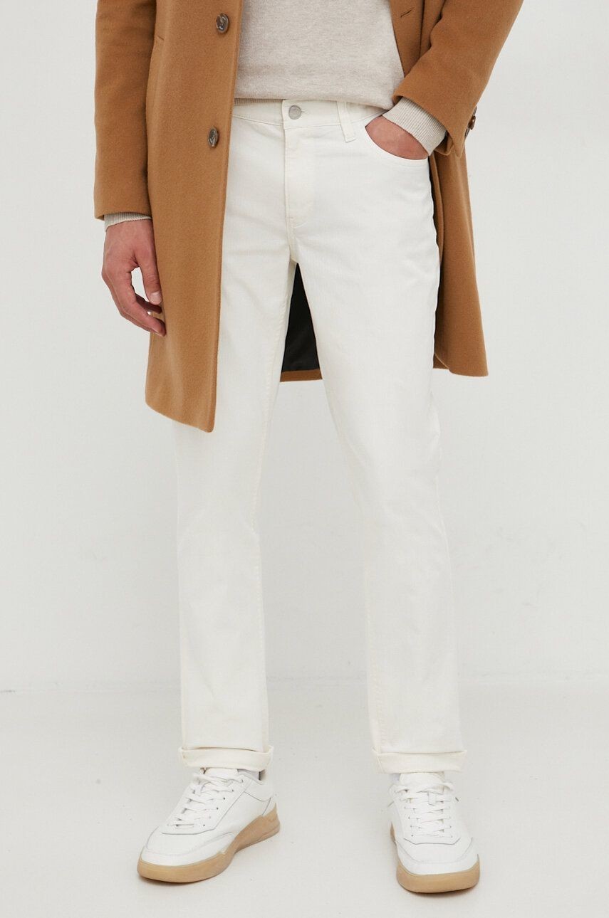 Nohavice Michael Kors pánske, béžová farba, priliehavé