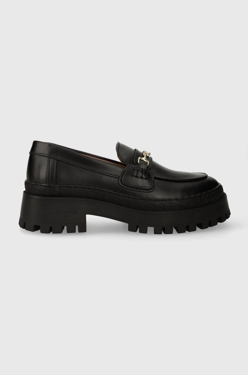 Kožené mokasíny Filling Pieces Loafer Sierra dámske, čierna farba, na plochom podpätku, 44223051861