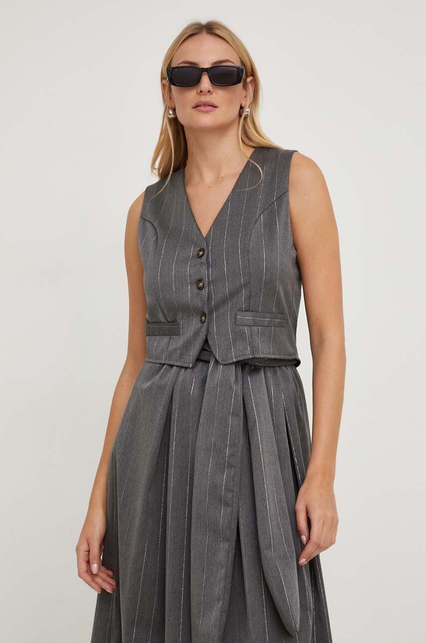 Vesta Answear Lab šedá farba, jednoradová