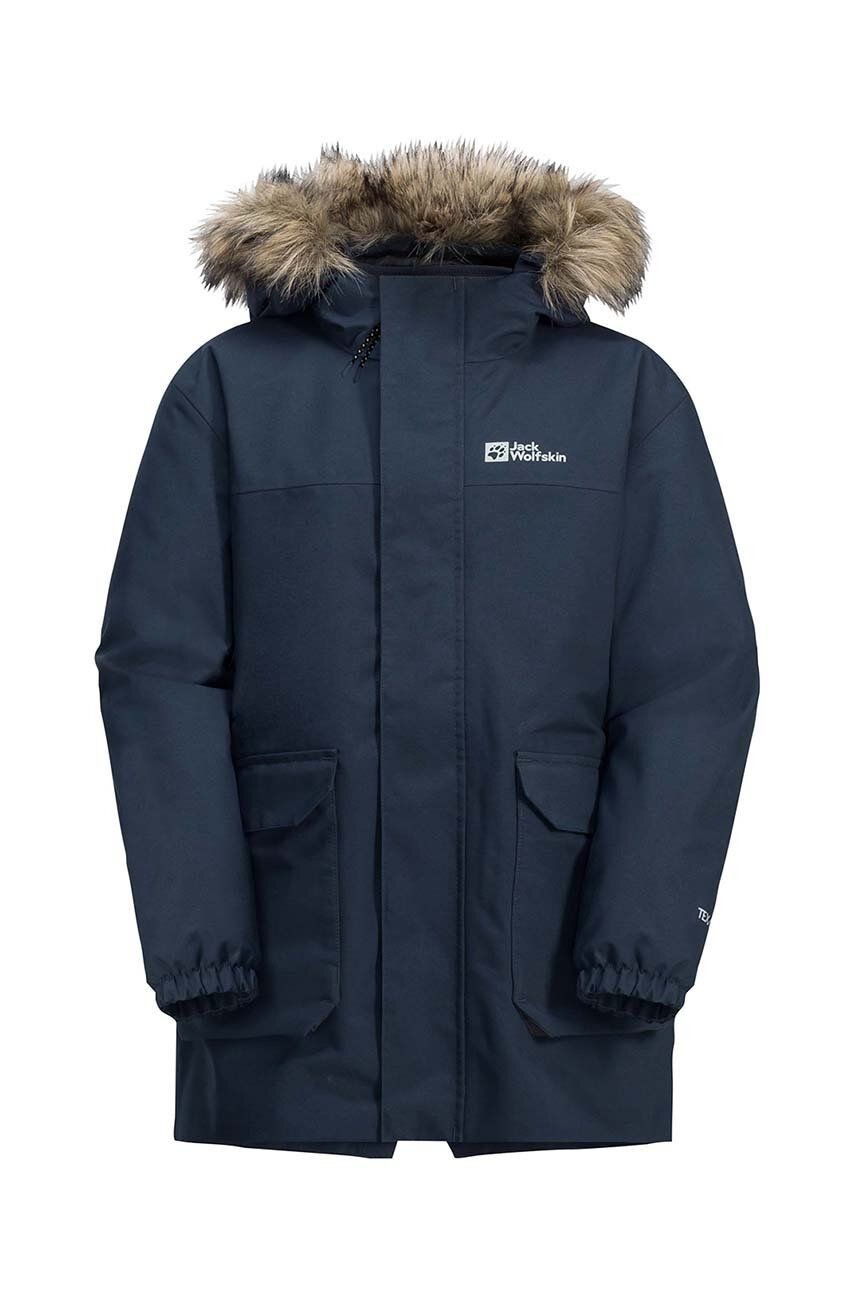 Detská bunda Jack Wolfskin COS BEAR 3IN1 čierna farba