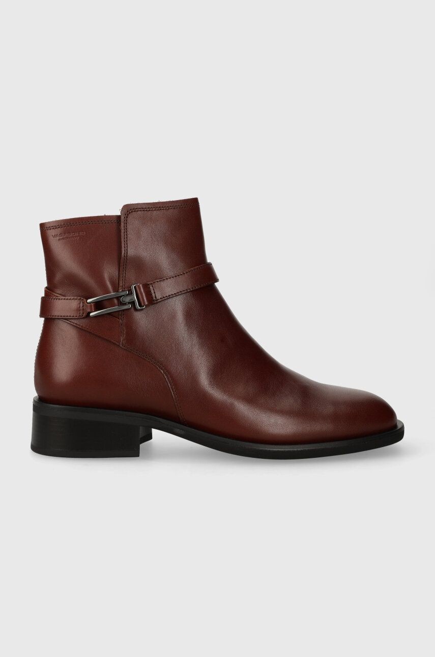 Kožené členkové topánky Vagabond Shoemakers SHEILA dámske, červená farba, na plochom podpätku, 5635.301.27