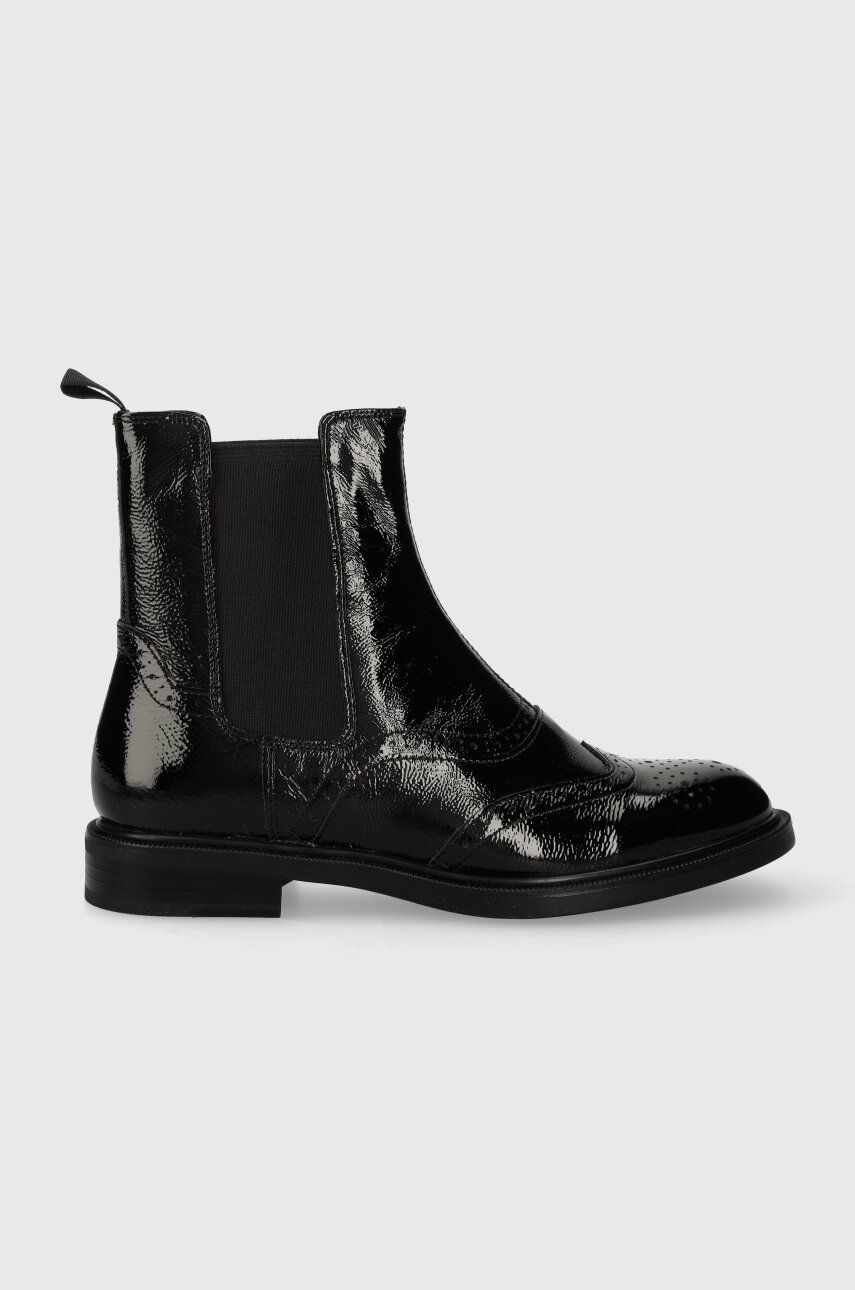Kožené topánky chelsea Vagabond Shoemakers AMINA dámske, čierna farba, na plochom podpätku, 5603.160.20