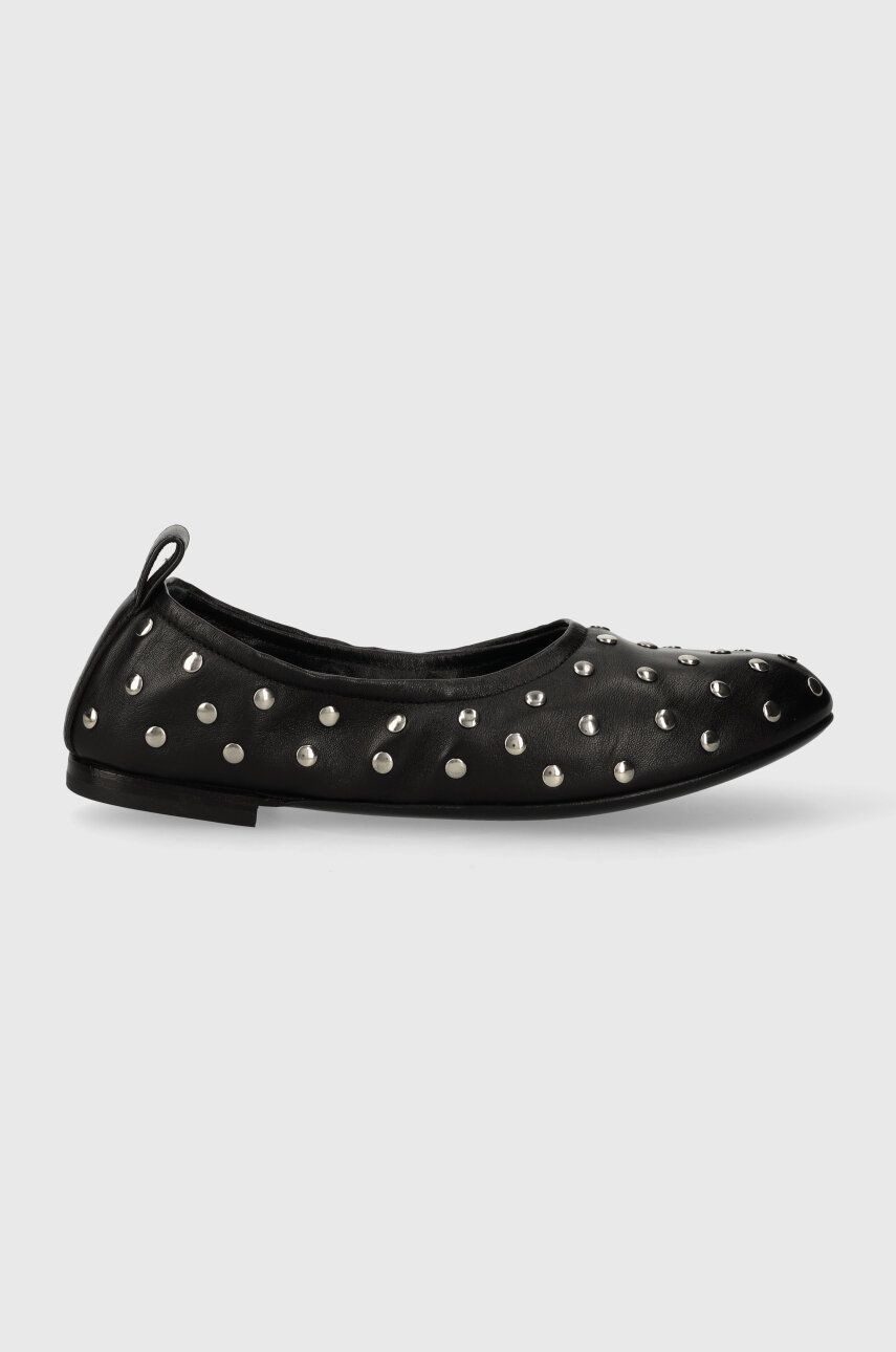 Kožené balerínky AGL MILLY SOFT čierna farba, D544009PCSOFTY0000