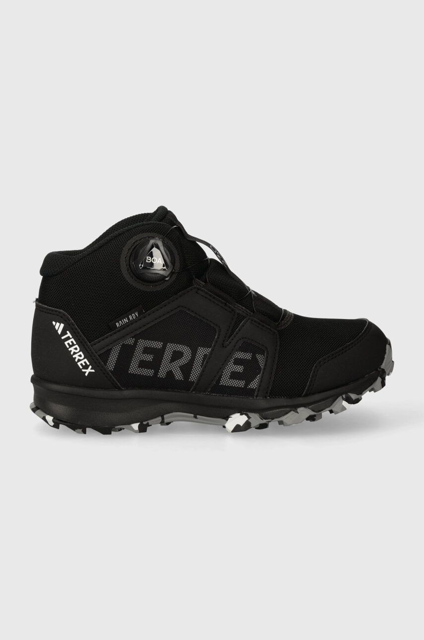 Detské topánky adidas TERREX IF7508 BOA MID R.RD CBLACK/FTWWHT čierna farba