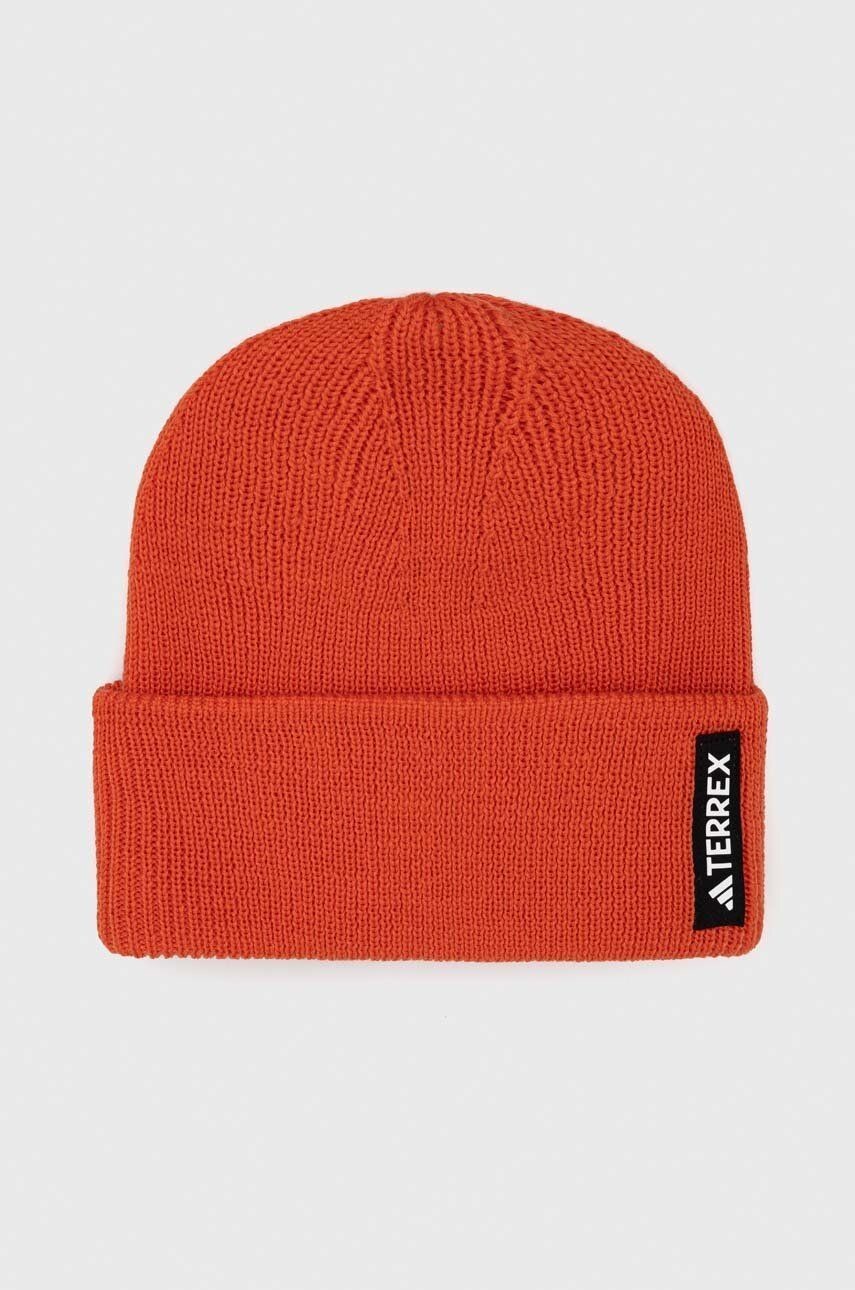 Čiapka adidas TERREX oranžová farba, z hrubej pleteniny, vlnená