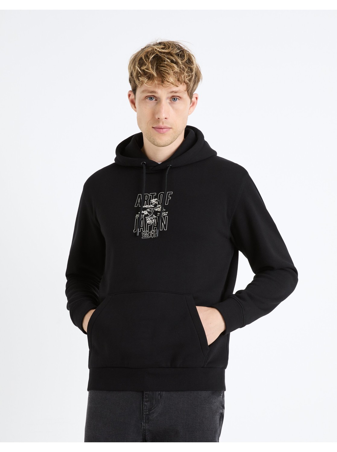 Čierna pánska mikina s kapucňou Celio Fejabowl
