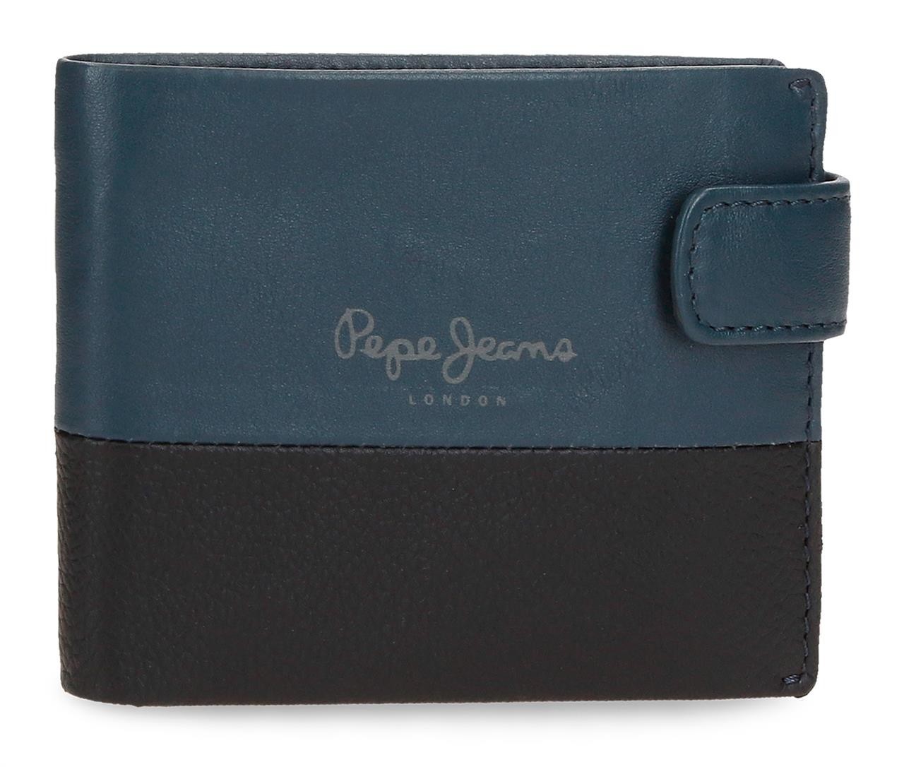 Pepe Jeans Con Monedero kožená peňaženka - modrá - na šírku