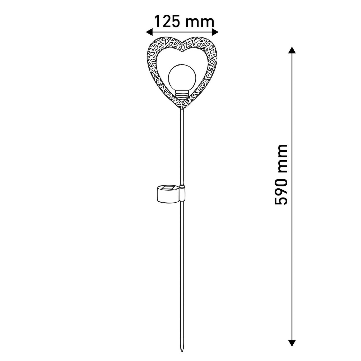 Lampa Srdce hrot do zeme LED teplá biela 2x