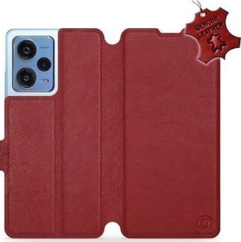 Mobiwear kožené flip pre Xiaomi Redmi Note 12 Pro 5G – Tmavo červené