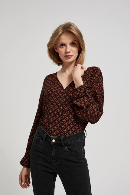 Blouse with geometric pattern