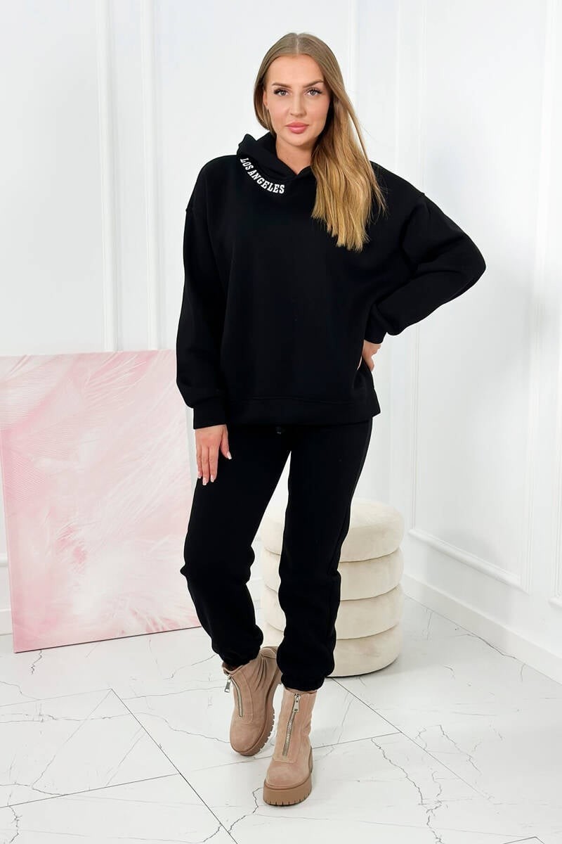 Insulated set with embroidery Los Angeles black