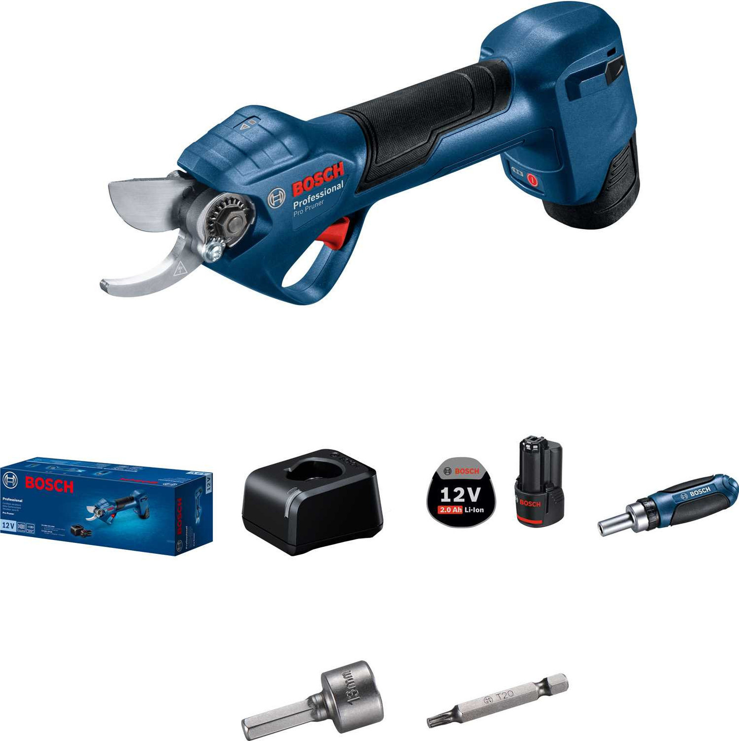 BOSCH Pro Pruner, akumulátorové záhradné nožnice, 25 mm, 12, 0 V, rýchlonabíjačka