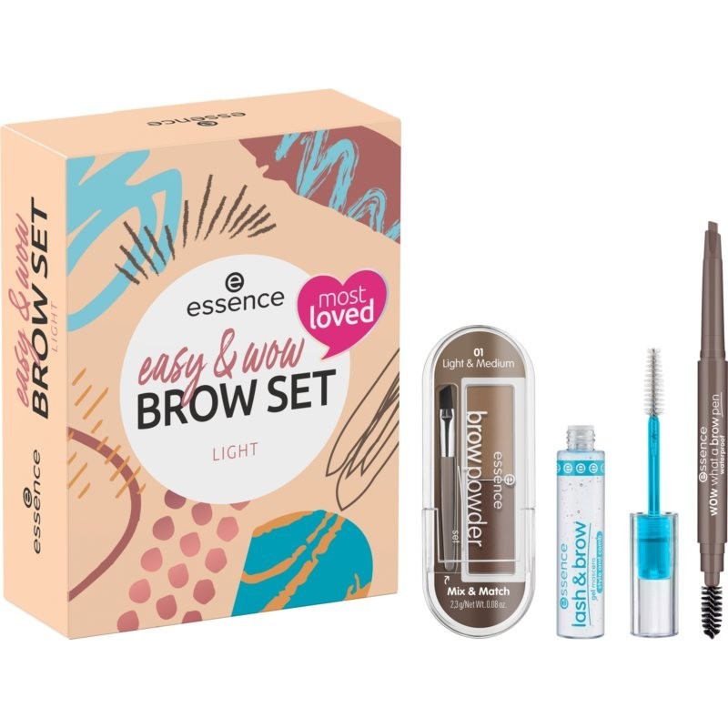 Essence easy & WOW darčeková sada Light (na obočie) odtieň