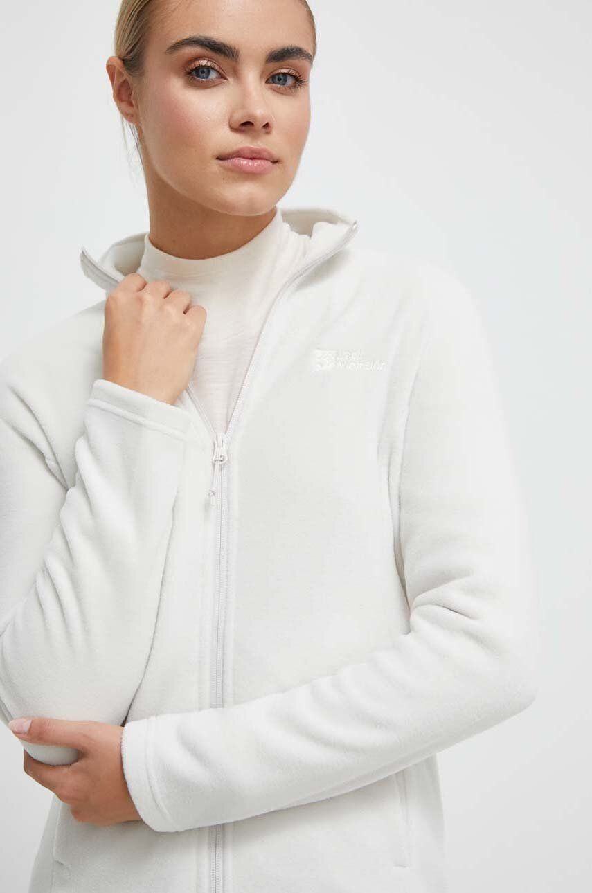Športová mikina Jack Wolfskin Taunus béžová farba, jednofarebná