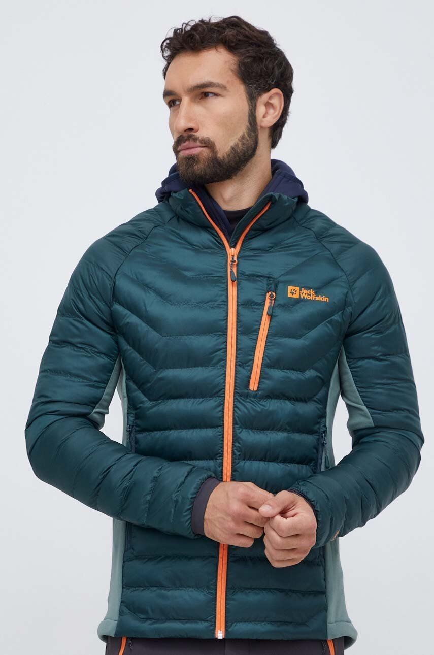 Športová bunda Jack Wolfskin zelená farba