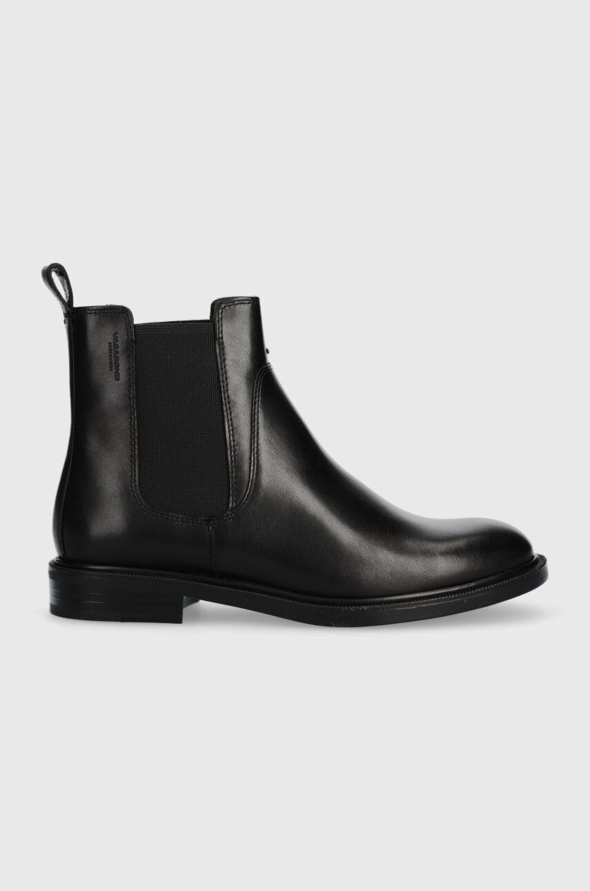 Kožené topánky chelsea Vagabond Shoemakers AMINA dámske, čierna farba, na plochom podpätku, 5603.001.20