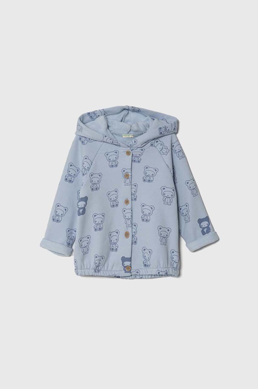 Mikina pre bábätká United Colors of Benetton s kapucňou, vzorovaná