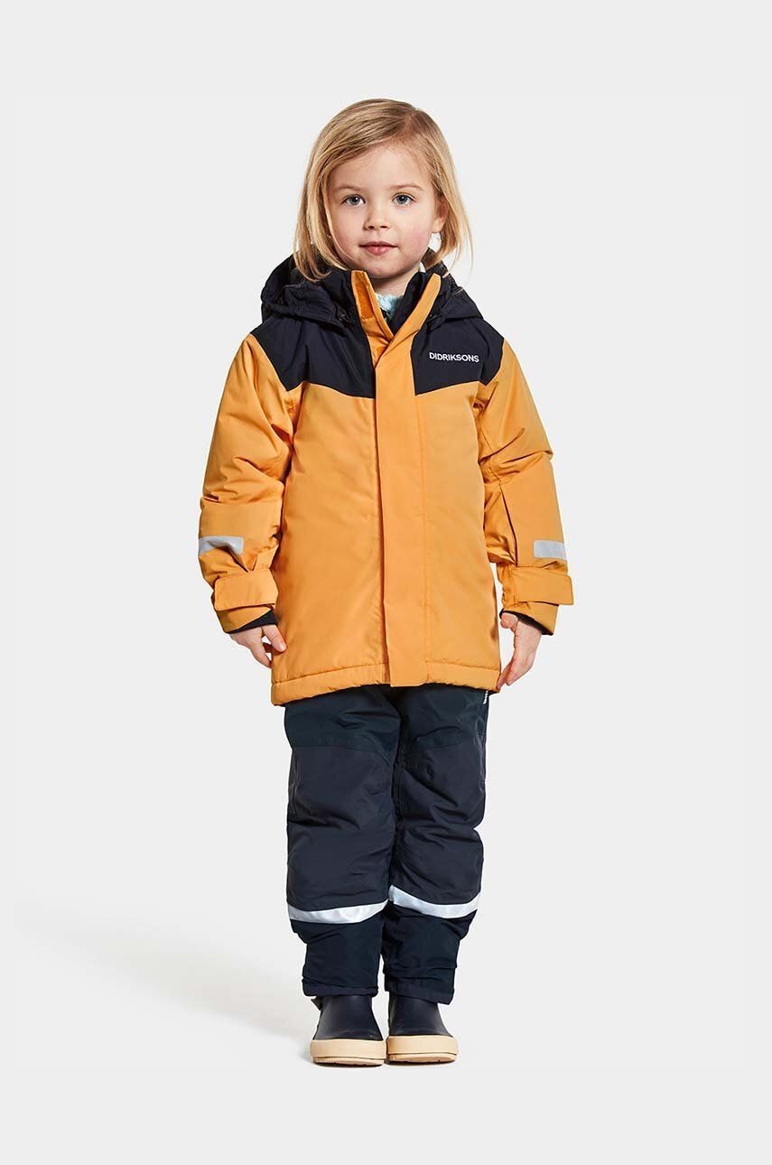 Detský zimný overal Didriksons SKARE KIDS SET žltá farba