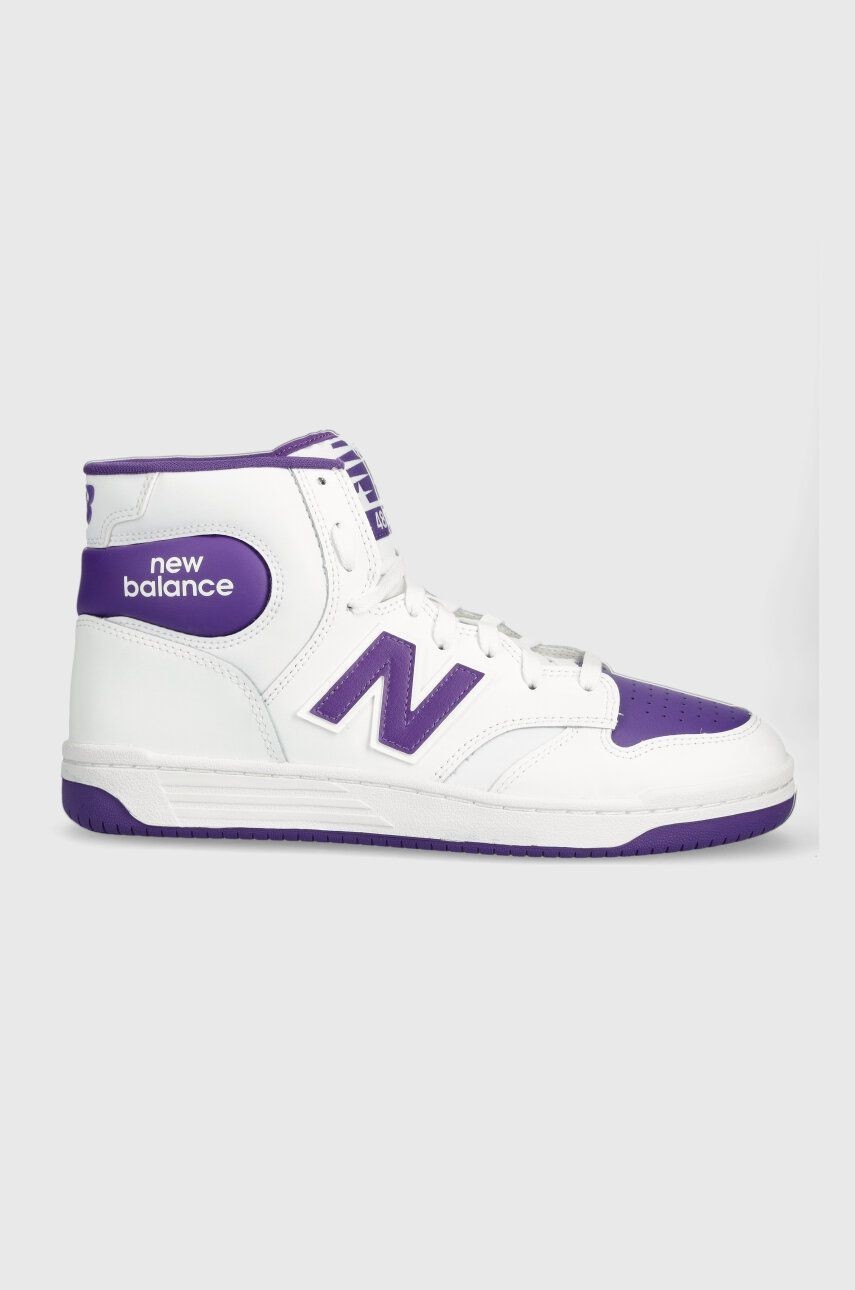 Kožené tenisky New Balance BB480SCE biela farba