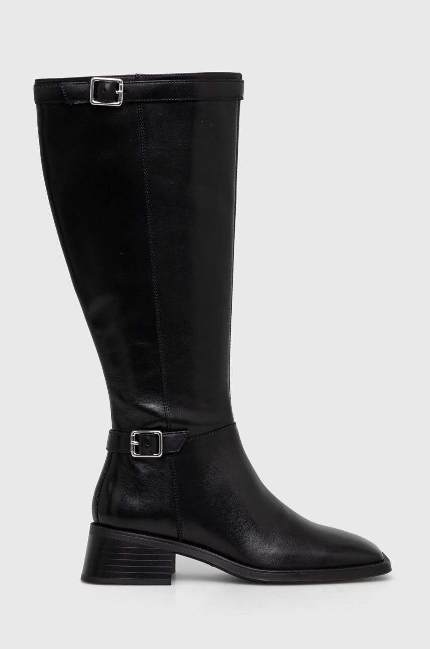 Kožené kovbojské topánky Vagabond Shoemakers BLANCA dámske, čierna farba, na podpätku, 5617.101.20