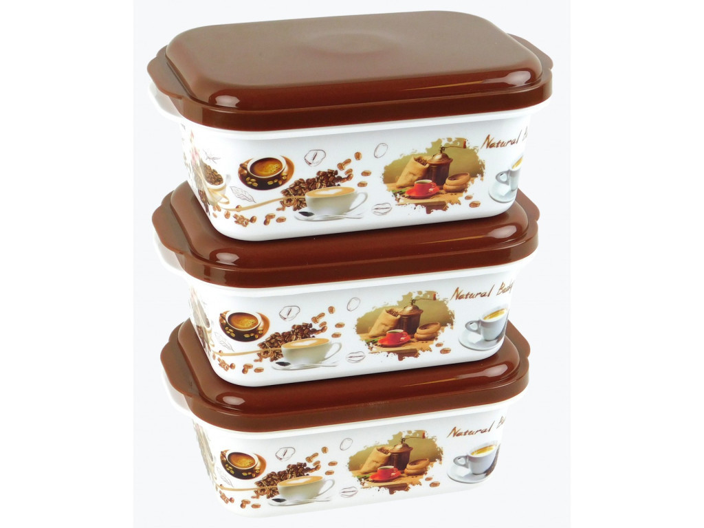 MAKRO - Dóza s vekom 3ks, 18x12x6cm