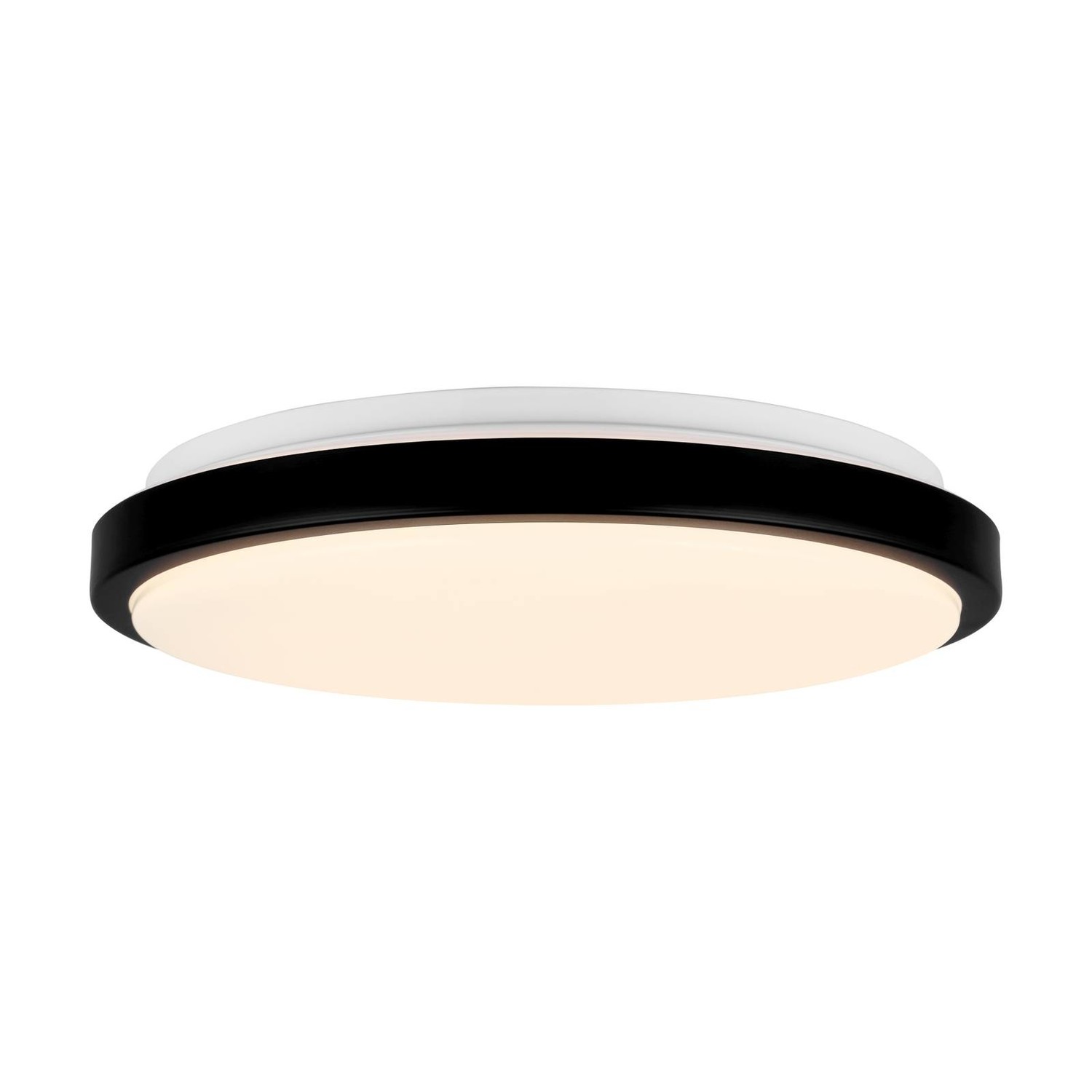 Lindby Medon stropné LED svetlo IP44 čierna Ø 29cm