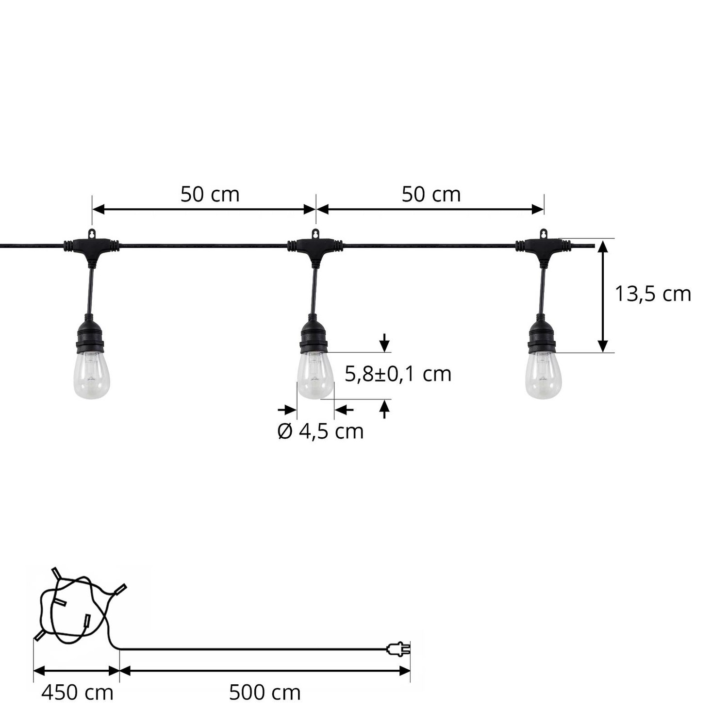 Prios Liezel LED reťaz 10,3W RGB 3 000 K Tuya