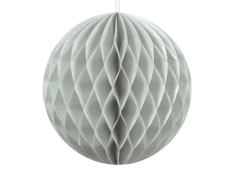 PartyDeco Papierová guľa - sivá 10 cm