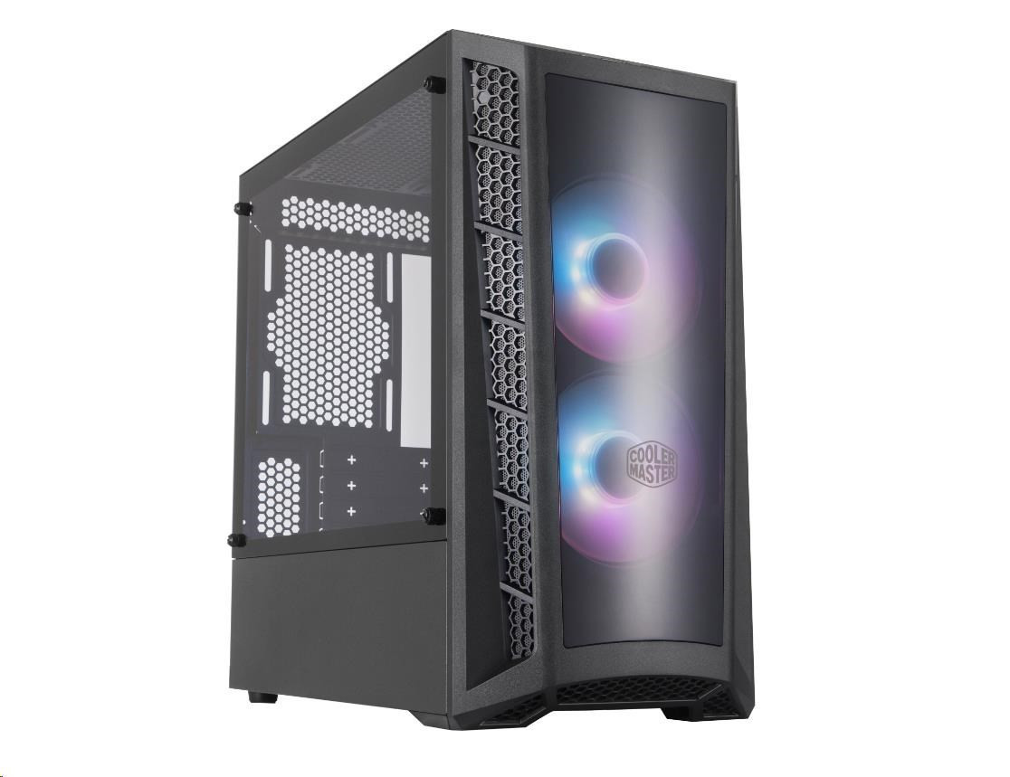 Cooler Master case MasterBox MB320L, aRGB, mATX, Mid Tower, čierna, bez zdroja, ARGB ovládač