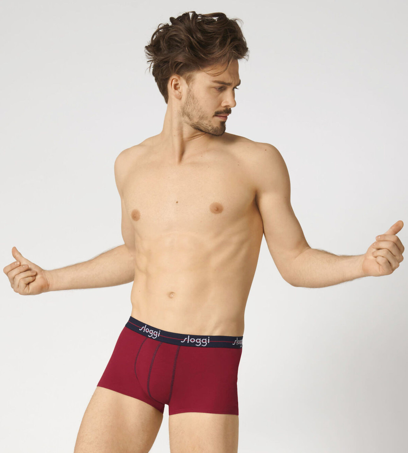 Pánske boxerky Štart Hipster C2P box - BLUE - DARK COMBINATION - tm.modrá-vínová M008 - SLOGGI BLUE - DARK COMBINATION 5