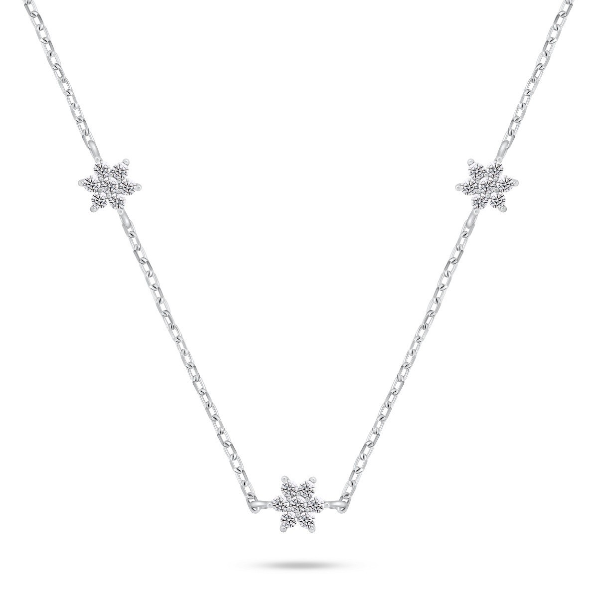 Brilio Silver Pôvabný strieborný náhrdelník so zirkónmi NCL109W