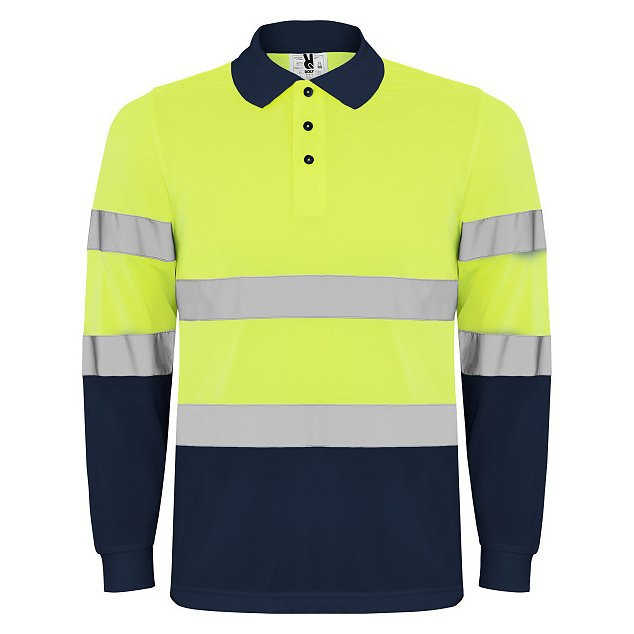 Pánska reflexná polokošeľa Roly Polaris 1/1 - žltá svietivá-navy, S
