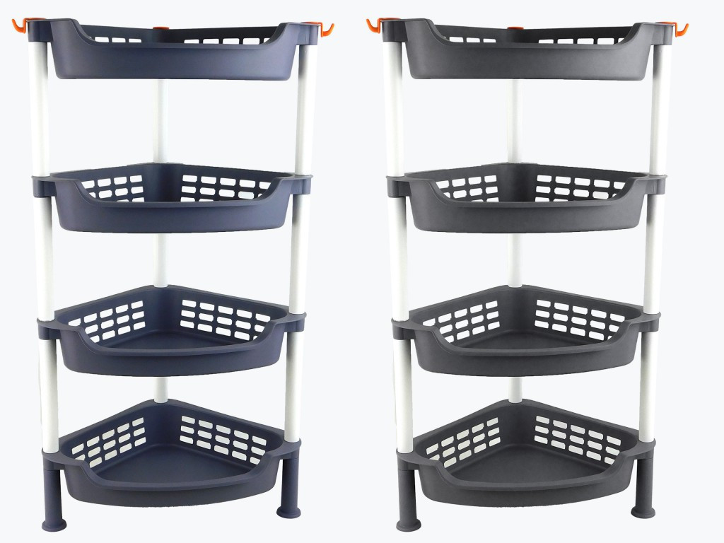 MAKRO - Polička plastová 4-dielna rôzne farby