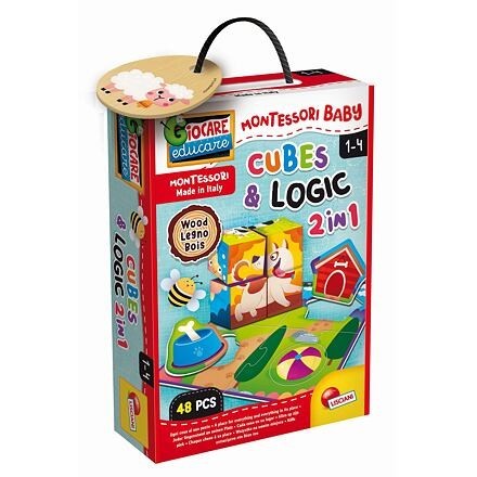 Lisciani MONTESSORI DREVENÉ KOCKY A LOGIC