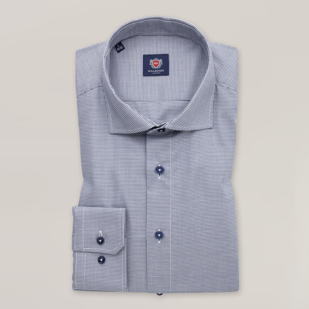 Pánska košeľa slim fit s modro-červeným károvaným vzorom 15593