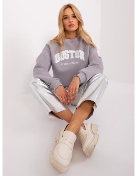 Dámska nadrozmerná mikina bez kapucne WHIEN sivobiela